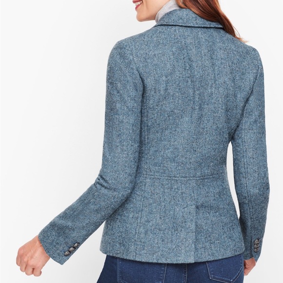 NWT Talbots Shetland wool blazer heathered color blue - Picture 3 of 6